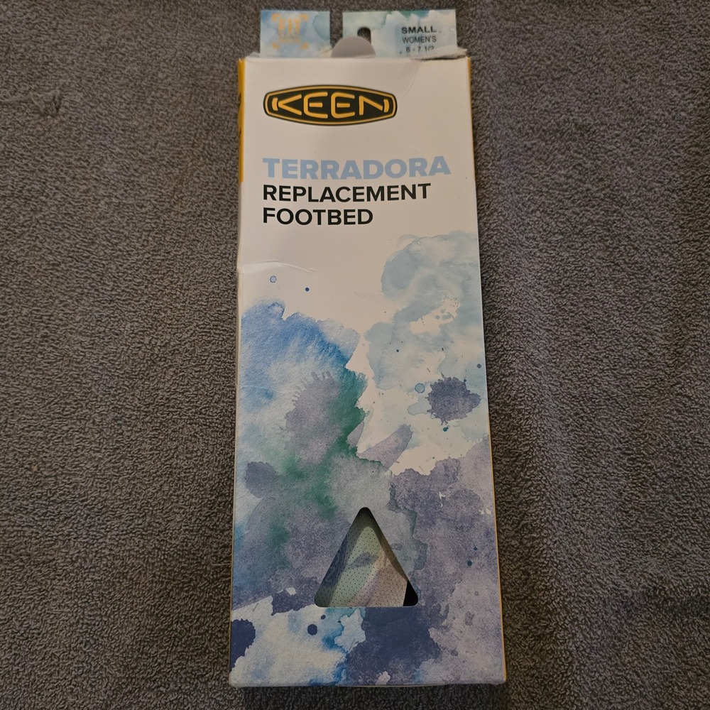 KEEN Terradora Footbed Small Women 6-7.5 Insoles Blue Watercolor Replacement NEW